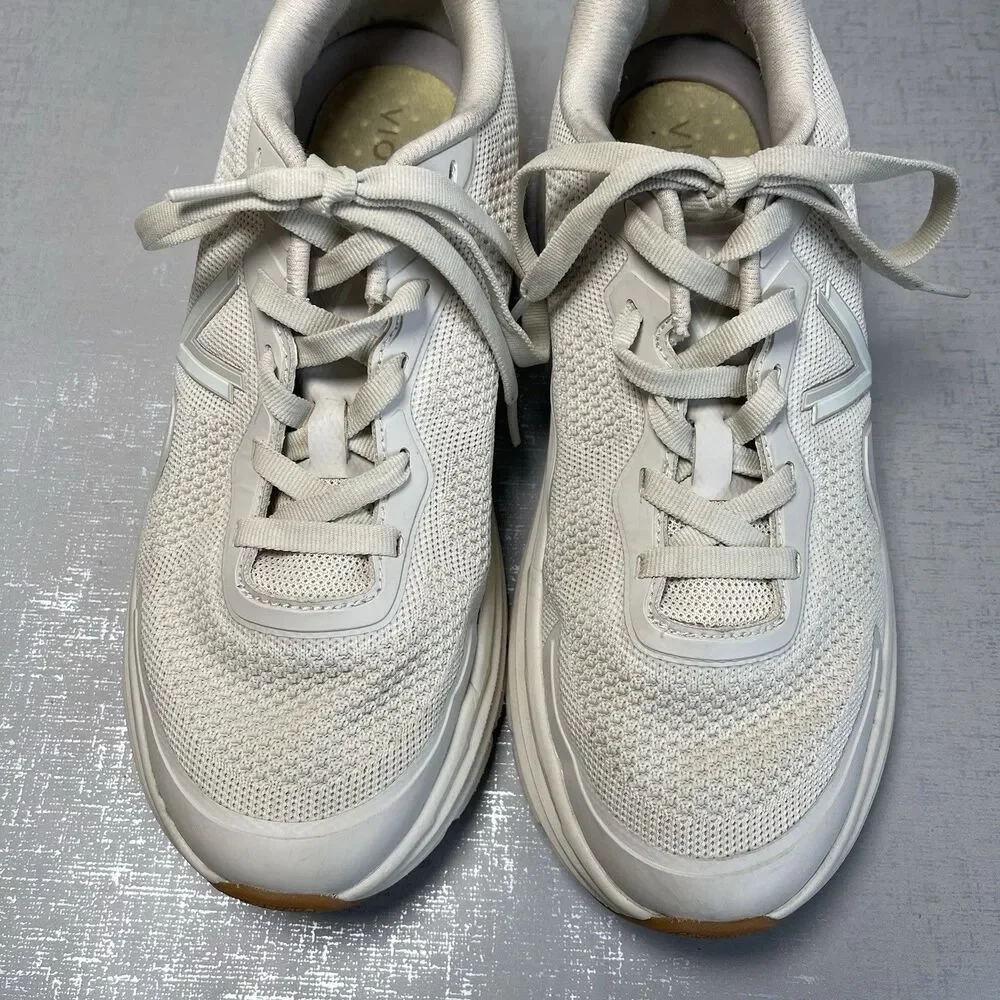 Vionic Womens Walk Max Chunky Sneakers 10.5 Wide Cream‎ Minimalist Arch Support
